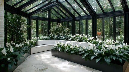 modern sunroom with beautiful architectural structure and amazing interior designs