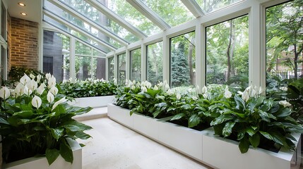 modern sunroom with beautiful architectural structure and amazing interior designs