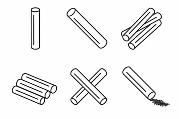 Obraz premium Black and white minimalist pencil line drawings set on white background