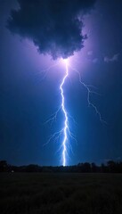 Fototapeta premium Breathtaking Lightning Strike Illuminates Dramatic Thunderstorm Landscape