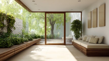 modern sunroom with beautiful architectural structure and amazing interior designs