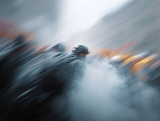 Dynamic image of figures amidst smoke, evoking themes of conflict, social unrest or action. Ideal for news, editorial, or conveying urgency. Powerful visual metaphor.