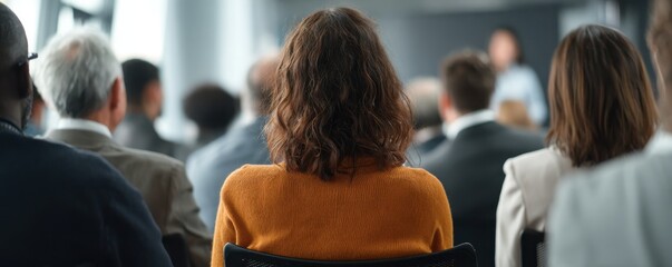 A diverse group of young professionals attentively listens to a speaker in a modern conference room, engaged in a collaborative training session at a corporate meeting.