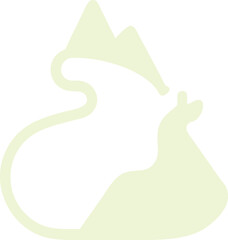 Minimalist Nature Logo Design Featuring a Tent, Mountains and Winding Path, Evoking Adventure and Outdoor Exploration with a Clean Aesthetic