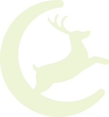 Minimalist Deer and Moon Silhouette Design Evoking Serenity and Natural Beauty in a Simple yet Elegant Composition