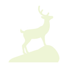 Elegant Deer Silhouette Standing on a Hill Serene Nature Scene Symbolic of Tranquility and Wild Beauty Simple Yet Striking Design