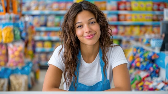Smiling Female Shop Assistant