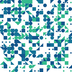 Abstract Geometric Mosaic Background in Blue and Green with Repeating Shapes Perfect for Modern Design Projects
