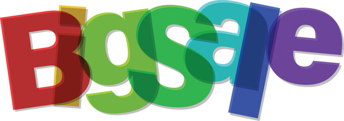 Big Sale Colorful Text with Overlapping Letters Design for Retail and Marketing Campaigns