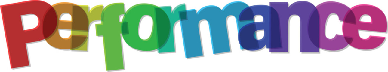 Colorful Word Performance Depicting Success and Achievement in Business and Life with a Modern Design