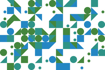 Geometric Abstract Pattern with Green and Blue Shapes a Modern and Creative Background Design Concept
