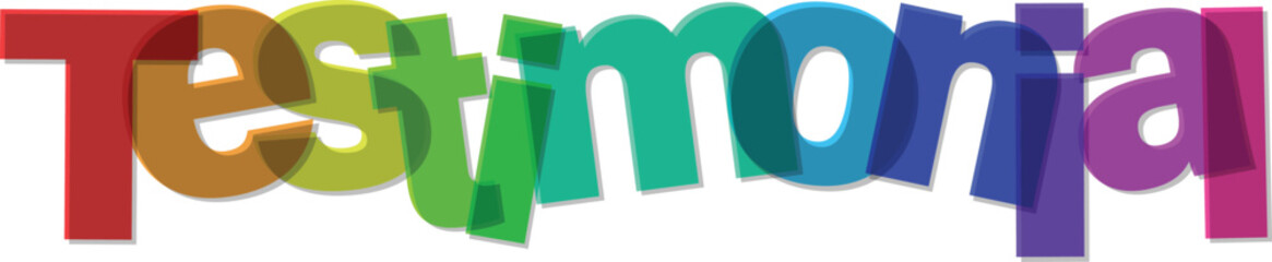 Vibrant Testimonial Typography Graphic in Overlapping Bold Colors for Business Reviews and Customer Feedback