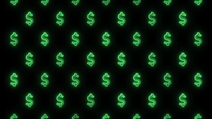 Abstract  dollar sign grid background with neon glow - Powered by Adobe