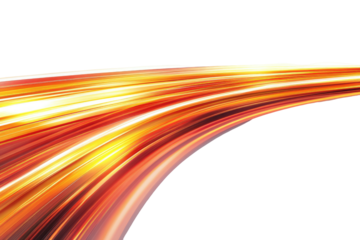 Abstract fiery light streaks curving on a black background, suggesting speed