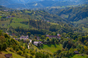 Fototapeta premium alpine rural landscape near Brasov Magura Transylvania Romania