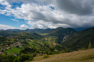 Fototapeta premium alpine rural landscape near Brasov Magura Transylvania Romania