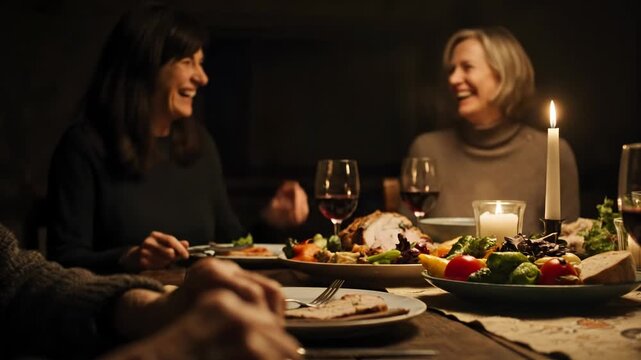 An elderly persons hands clasped together over a rustic wooden table during a meal, conveying a sense of togetherness or reflection vector illustration