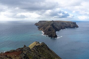Fototapeta premium View of Cal Islet from Flores Viewpoint in Porto Santo, Madeira, Portugal