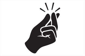 Obraz premium Hand snapping fingers symbol represents ease silhouette a white background