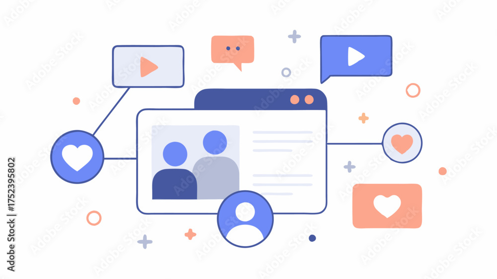 Wall mural a user interface displaying a dynamic feed filled with likes comments and shares emphasizing realtim