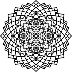 Obraz premium Vector interwoven geometric mandala ornament inspired by Sumatra songket heritage, abstract decorative pattern for textile and packaging