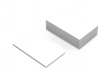 Stack of Blank White Business Cards on Gray Surface blank cards white cards isolated on a transparent background