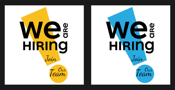 We are hiring recruitment open job vacancy design vector social media post banner template or web banner layout
