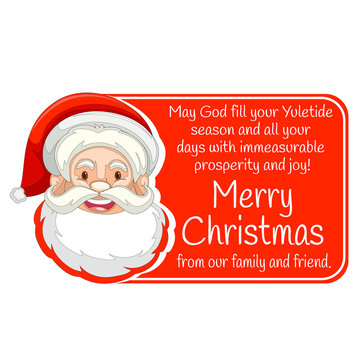 Merry Christmas Greeting Card with Santa Claus PNG