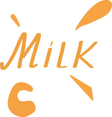 Simple vector Milk calligraphic logo for packaging