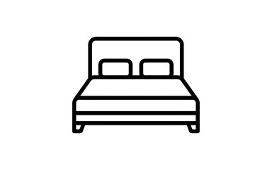 Illustration of a double bed with pillows