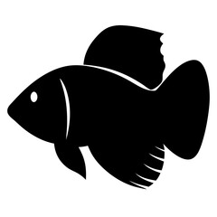 Vibrant betta fish illustration vector scalable graphic for aquatic design projects and animal art collections silhouette