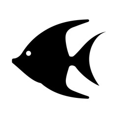Angelfish vector illustration iconic marine life aquatic animal scalable graphic design for ocean themes silhouette