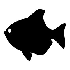 Black skirt tetra fish vector illustration scalable graphic design element for aquatic life and aquarium enthusiasts silhouette
