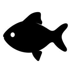 Black skirt tetra fish vector illustration scalable icon for aquatic life themes and marine biology projects silhouette