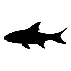 Scalable corydoras catfish vector illustration clean line art aquatic pet icon for nature and aquarium designs silhouette
