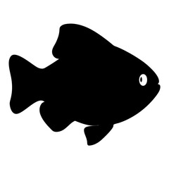 Electric blue ram fish vector illustration scalable icon for aquatic themes and underwater life designs silhouette