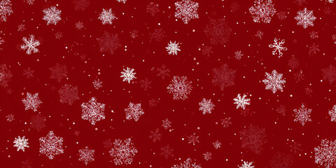 Snowflake pattern on red background winter holiday season festive backdrop for Christmas designs