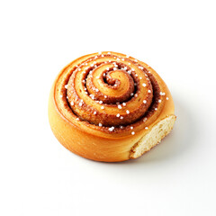 Fototapeta premium Cinnamon roll on a white background