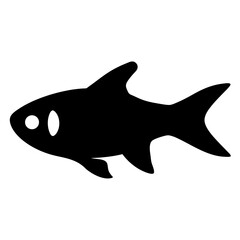 Harlequin rasbora fish vector illustration scalable icon for aquatic life and pet graphics silhouette