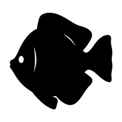 Vibrant tropical aquarium fish vector illustration scalable icon for aquatic life and marine biodiversity themes silhouette