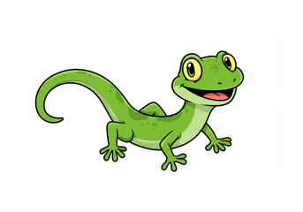 Obraz premium Cartoon lizard on a white background