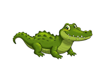 Fototapeta premium Cartoon crocodile on a white background