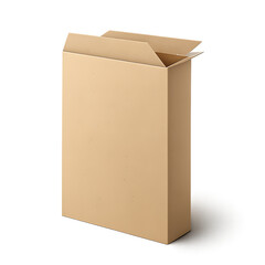 Open Cardboard Box with Light Brown Texture on Blurred Background open box shipping box isolated on a transparent background