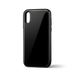 Sleek Black Smartphone Case with Glossy Finish on White and Gray Background black case isolated on a transparent background