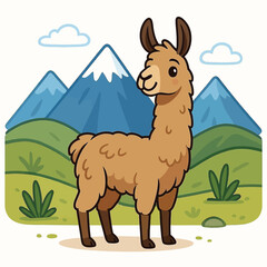 llamas in nature