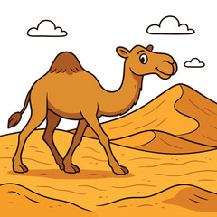 camels in the desert