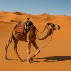 camels in the desert