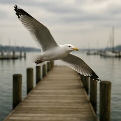 seagull on the pier