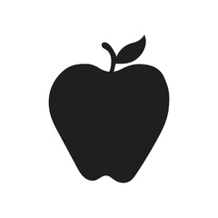 Minimalist Black Apple Silhouette Icon on White Background — Modern Vector Symbol for Healthy Food, Nutrition, and Simplicity. Hand Drawn Apple Logo.