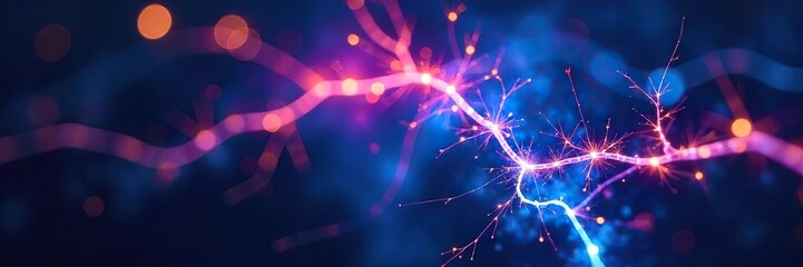 Futuristic Blue and Purple Electrical Sparks High-Intensity Energy Crackling in the Dark